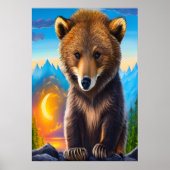 Ours Brown dans la forêt | AI Art Poster (Devant)