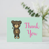 Ours Brown mignon avec Merci Fleur Jaune (Debout devant)