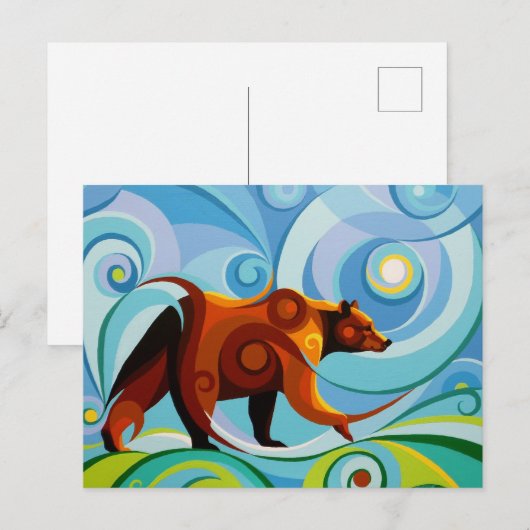 Ours Brun Carte Postale Esprit Tourbillon Animal d (Devant / Derrière)