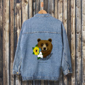 Ours Brun Fleurs Bleues Plume Faune