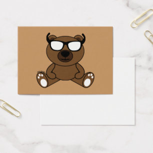 Ours brun frais personnalisable avec des lunettes