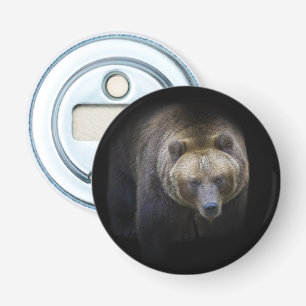 Ours Brun Grizzly Animal Vie Sauvage Forêt Jungle Button Flesopener