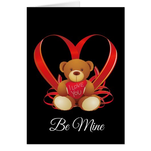 Ours carte de la Saint-Valentin Sois mon Valentin (Devant)