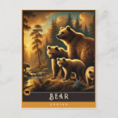 Ours | Carte postale Famille Vintage Animal (Devant)