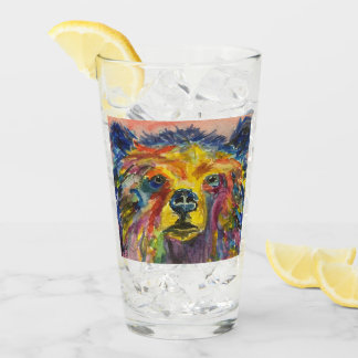 "Ours coloré" - Verre de bière