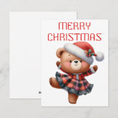 Ours Cub Dansant - Carte de Noël (Devant / Derrière)