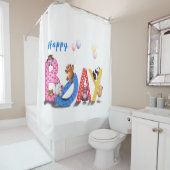 Ours d'anniversaire Douche rideau (En situation)