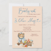 Ours d'automne invitation Baby shower, Ours d'auto (Devant)