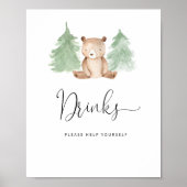 Ours de bois Boissons se servir Poster (Devant)