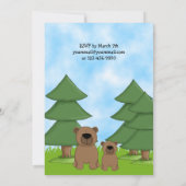 Ours de bois Invitation Baby shower neutre (Dos)