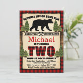 Ours de bûcheron Invitation fête d'anniversaire De (Debout devant)