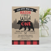 Ours de bûcheron Wild Un Anniversaire Invitation (Debout devant)