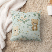 Ours de câlin et fleurs Coussin bébé (Couverture)