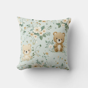Ours de câlin et fleurs Coussin bébé