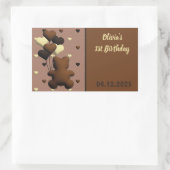 Ours de chocolat mignon stickers rectangle d'anniv (Sac)