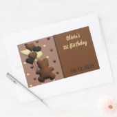Ours de chocolat mignon stickers rectangle d'anniv (Enveloppe)