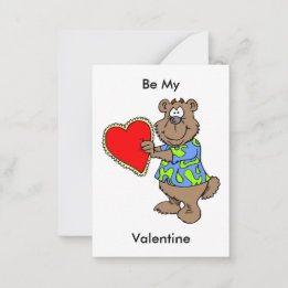 Ours de dessin avec Valentine Coeur Mini Cartes En