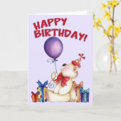 Ours de fête - Carte de voeux (Fleur jaune)