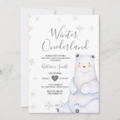 Ours de Flamme de neige d'hiver Invitation d'anniv (Devant)