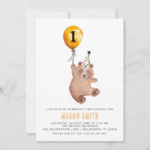 Ours de forêt 1er Invitation anniversaire - Ours d (Devant)