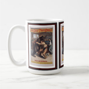 Ours de lutte - Mug Lithographe Vintage