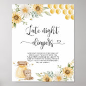 Ours de miel couches tard dans la nuit Poster (Devant)