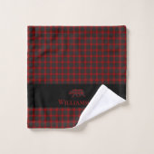 Ours de monogramme plaqué rustique | Buffalo Red B (Gant de toilette)