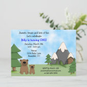 Ours de montagne 1er anniversaire Invitation pour (Debout devant)