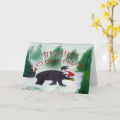 Ours de Noël Carte de fin de année (Fleur jaune)