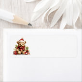 Ours de Noël Étiquettes de adresse (En situation)