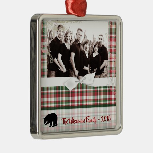 Ours de Noël personnalisé ornement photo (Droite)