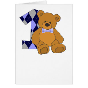 Ours de nounours de cravate d'arc avec le numéro 1