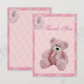 Ours de nounours et baby shower roses de Merci de (Devant / Derrière)