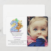 Ours de nounours invitation de photo de deux ans (Devant / Derrière)