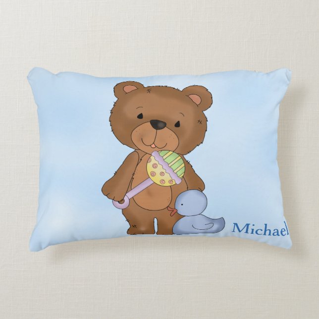 Ours de nounours personnalisé de bébé de coussin (Devant)
