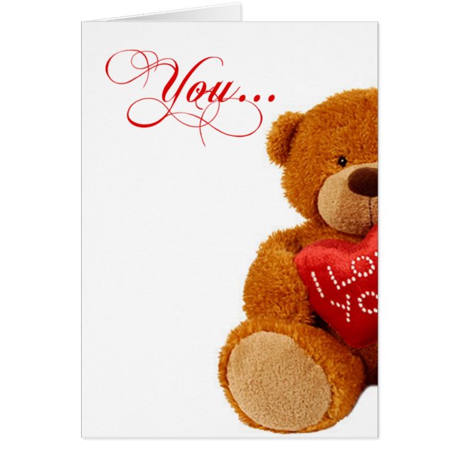 Ours de nounours romantique d'anniversaire - vous (Devant)