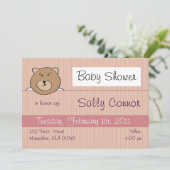 Ours de nounours rose - invitations de douche de (Debout devant)