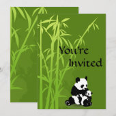 Ours de panda personnalisé, Invitation de Baby sho (Devant / Derrière)
