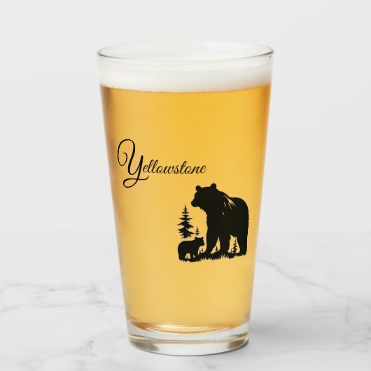 Ours de Pierre-Yellowstone en verre (Devant (rempli))