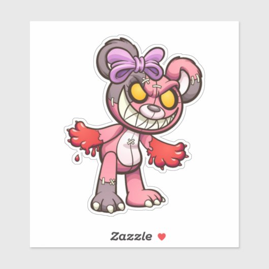 Ours de pitié - Sticker Zombie (Feuille)