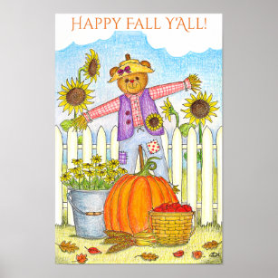 Ours de récolte Happy Fall Y'All Poster