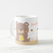 Ours de région boisée et tasse mignons d'enfants (Devant gauche)