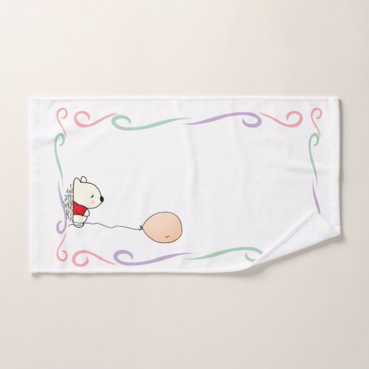 Ours de rêve libre avec ballons (Serviette à main)
