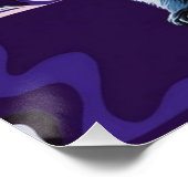 Ours Design Poster Mur Art Purple Bleu (Coin)