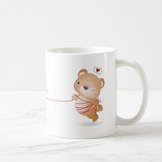 Ours Doodle mignon Customisé Mug de café (Droite)