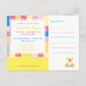 Ours d'or en écaille, Baby shower Invitation (Dos)