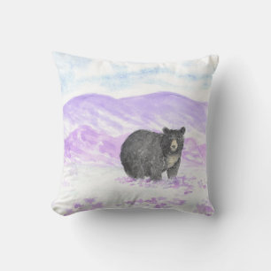 ours en oreiller violet