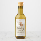 Ours en peluche avec ballons Mini Étiquette à vin (Devant)