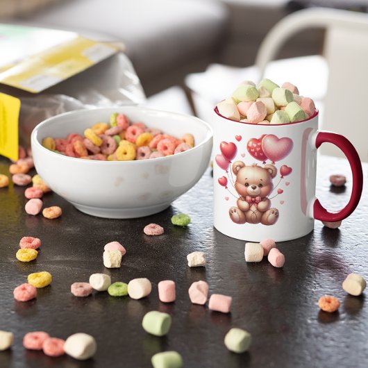 Ours en peluche avec ballons Mug de la Saint Valen