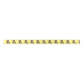 Ours en peluche avec bib sur ruban en satin jaune (Devant)